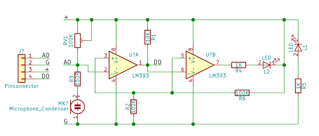 Sound Sensor KiCAD schematic