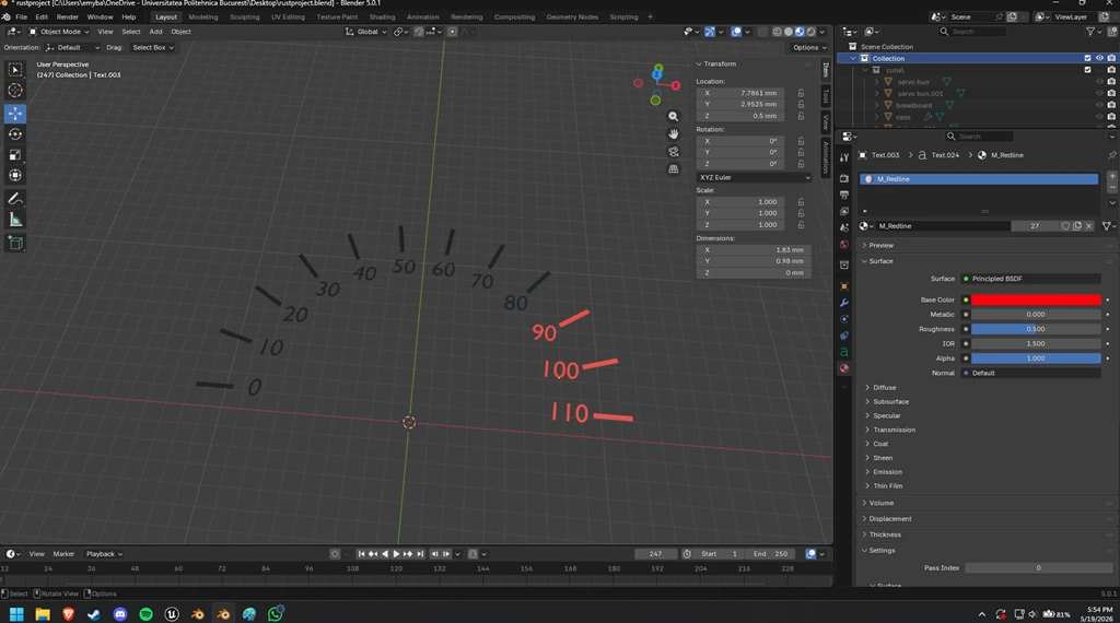 Blender Design - Custom Analog Gauge Dial
