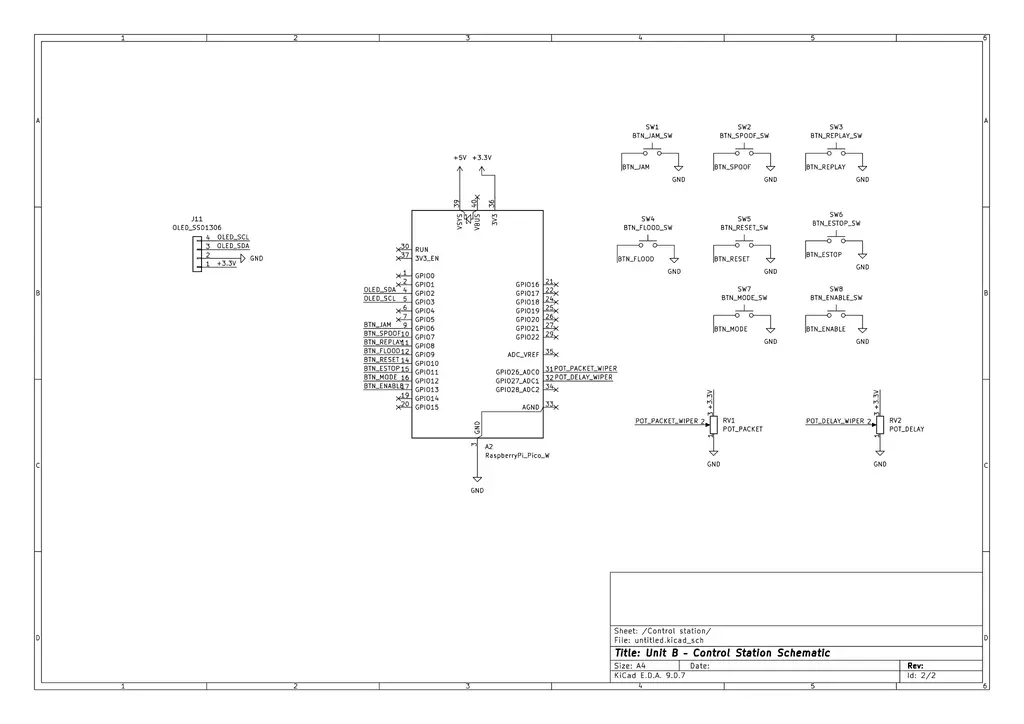 Unit B control station KiCad schematic