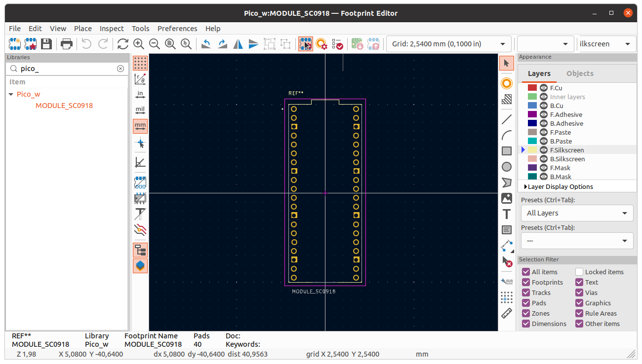 Footprint editor