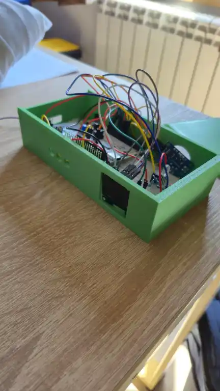 Components wired inside printed case