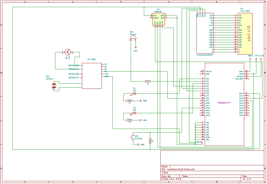 Schematic of the project with using KiCad