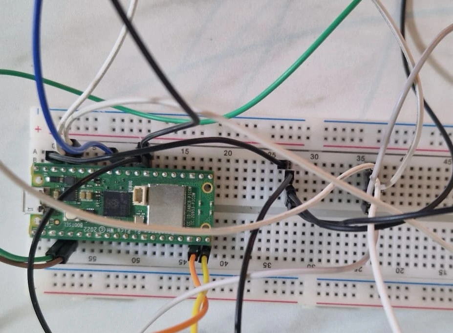 Raspberry Pi Pico W on breadboard