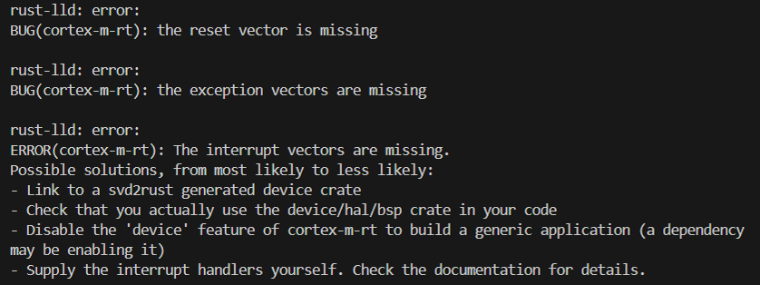 Reset Vectors Missing